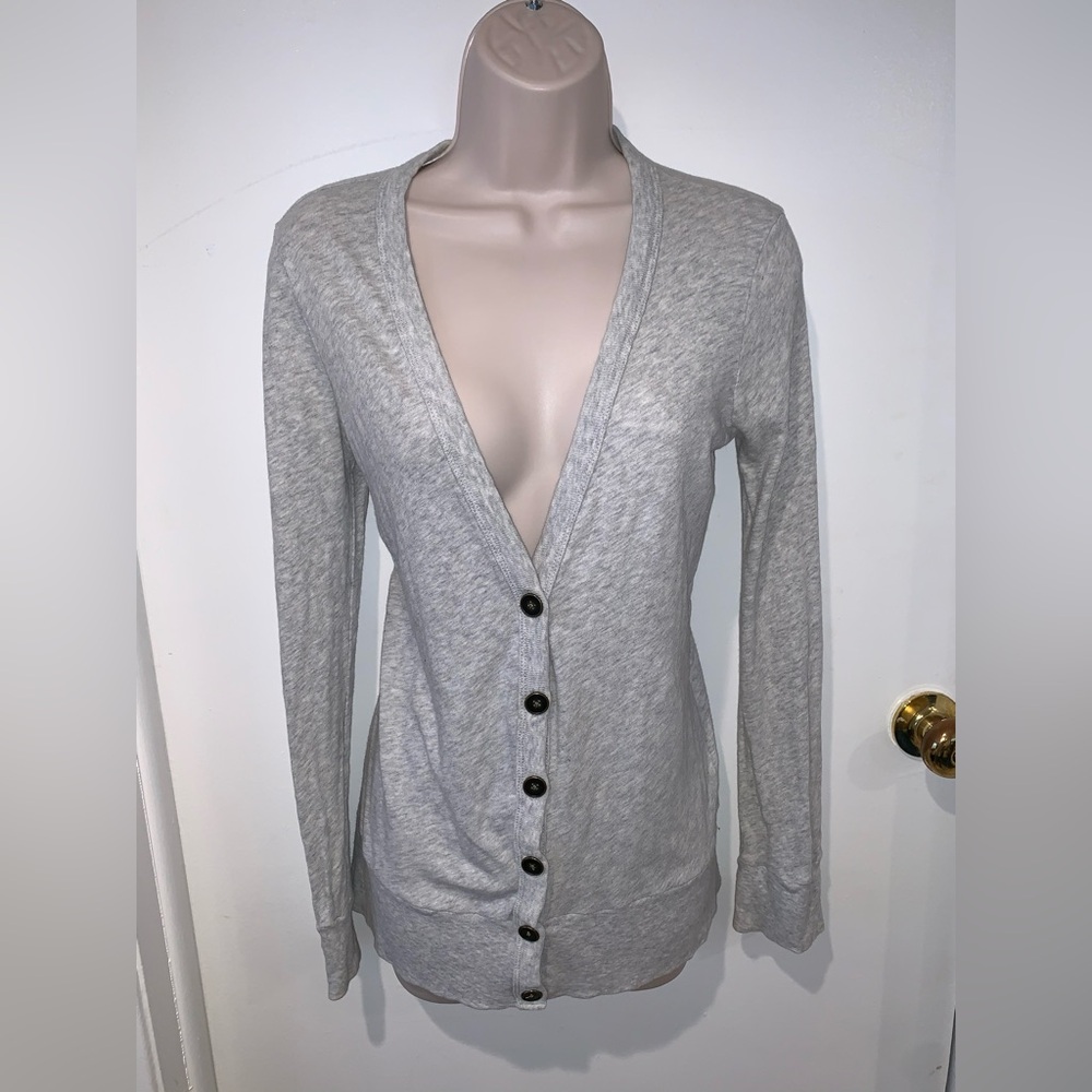 J. Crew Light Heather Gray Button-Up Women's Cardigan XS